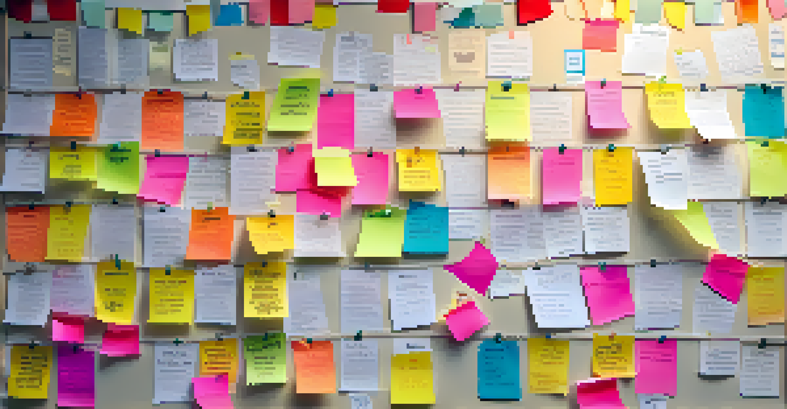 A vibrant recognition board with sticky notes and photos celebrating employee achievements in a warm-lit workplace.