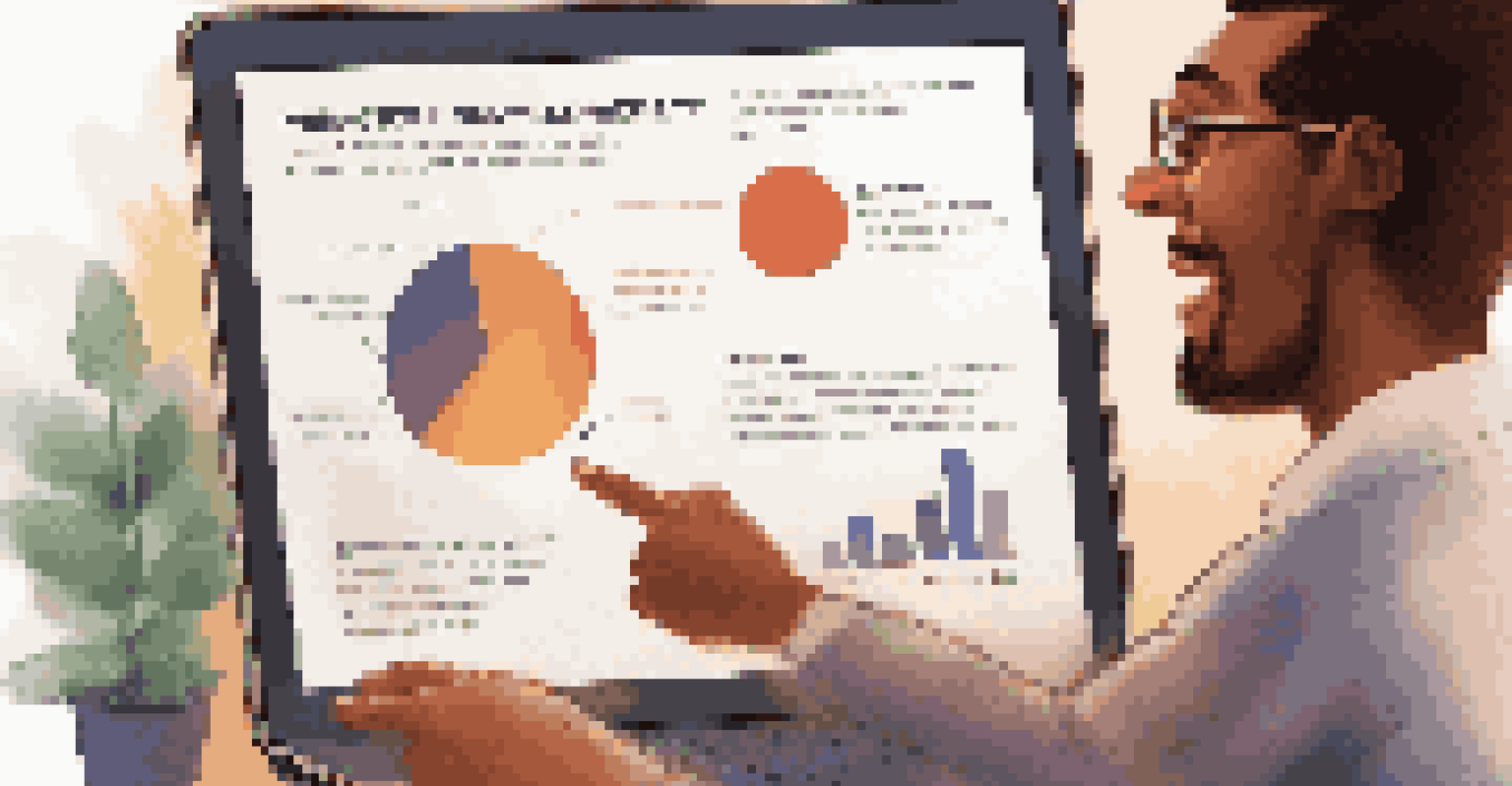 A mentor guiding a mentee by pointing at a laptop screen displaying a chart, with a warm light highlighting their expressions.