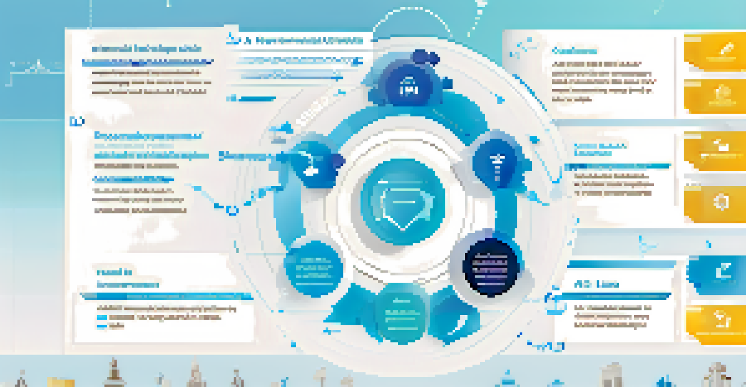 An infographic illustrating the benefits of AI in legal practice with icons and text.