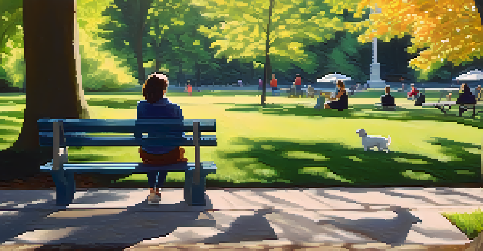 An individual using a tablet on a park bench, surrounded by nature, engaged in online networking.