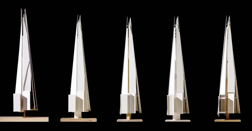 A row of white trees on a black background