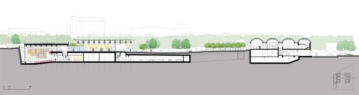 A drawing of a building that says ' kimbell art museum ' on it