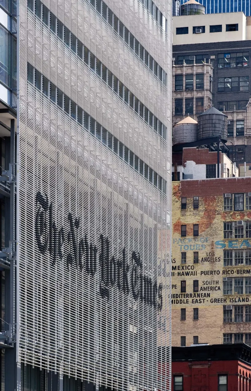 a building with the new york times written on it