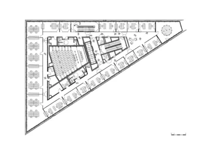 a black and white floor plan of a building .