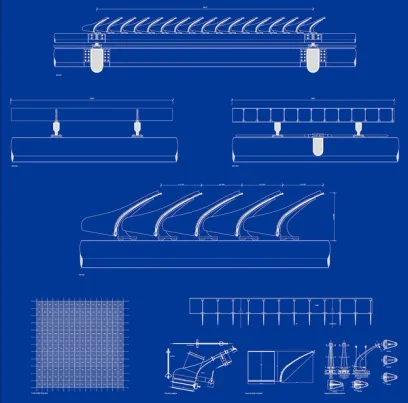 A blueprint of a building with a lot of drawings on it