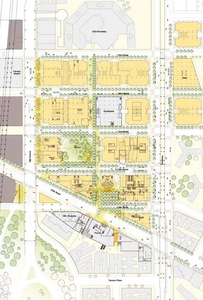 a drawing of a city with the numbers 3333 on it