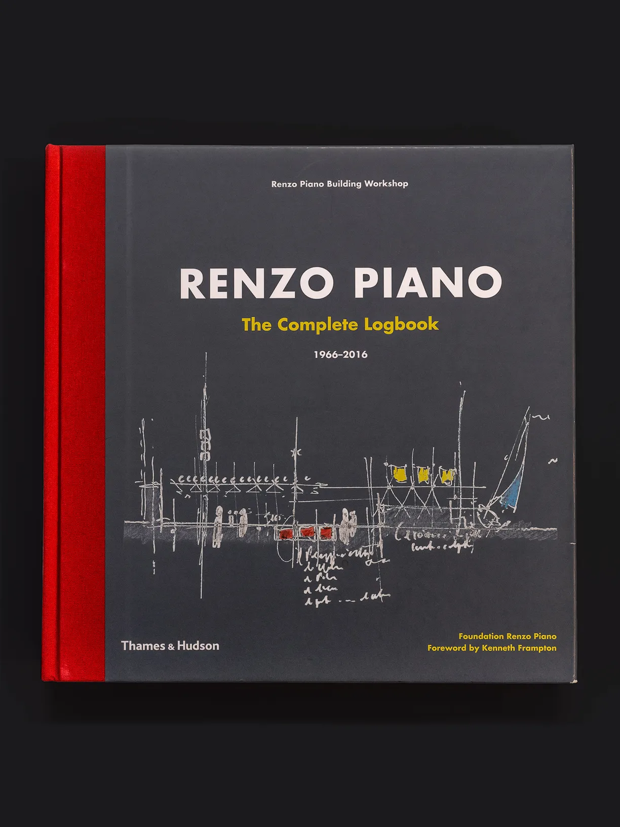 A black book titled renzo piano the complete logbook