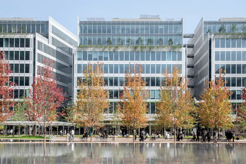 Eastern office and retail block from water