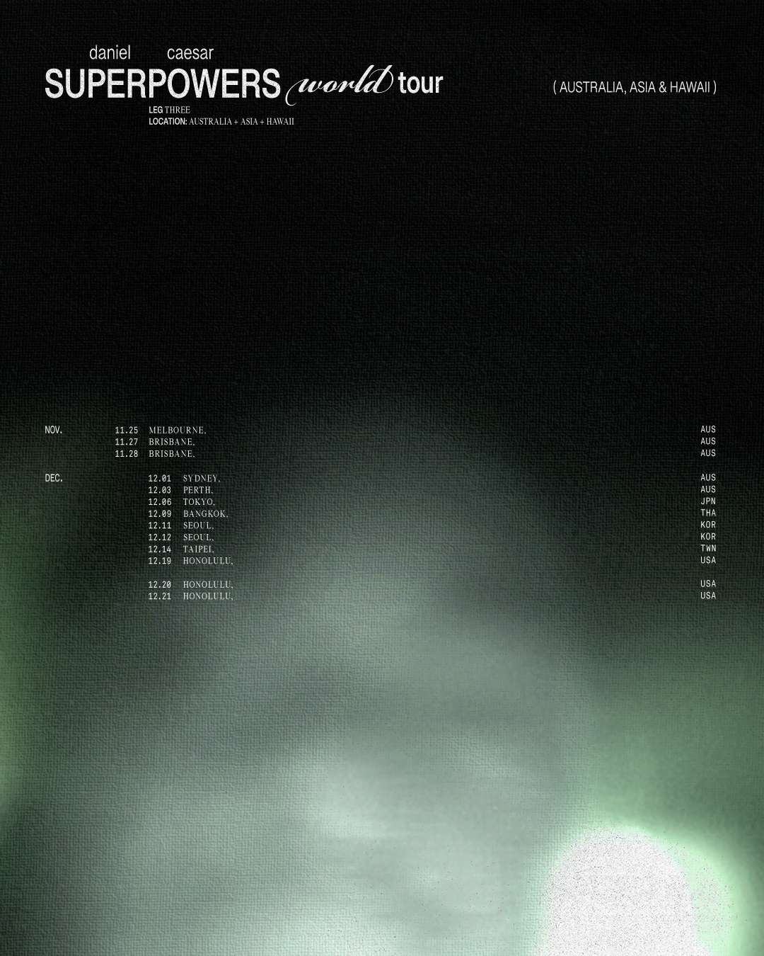 Daniel Caesar — Asia / Australia World Tour
