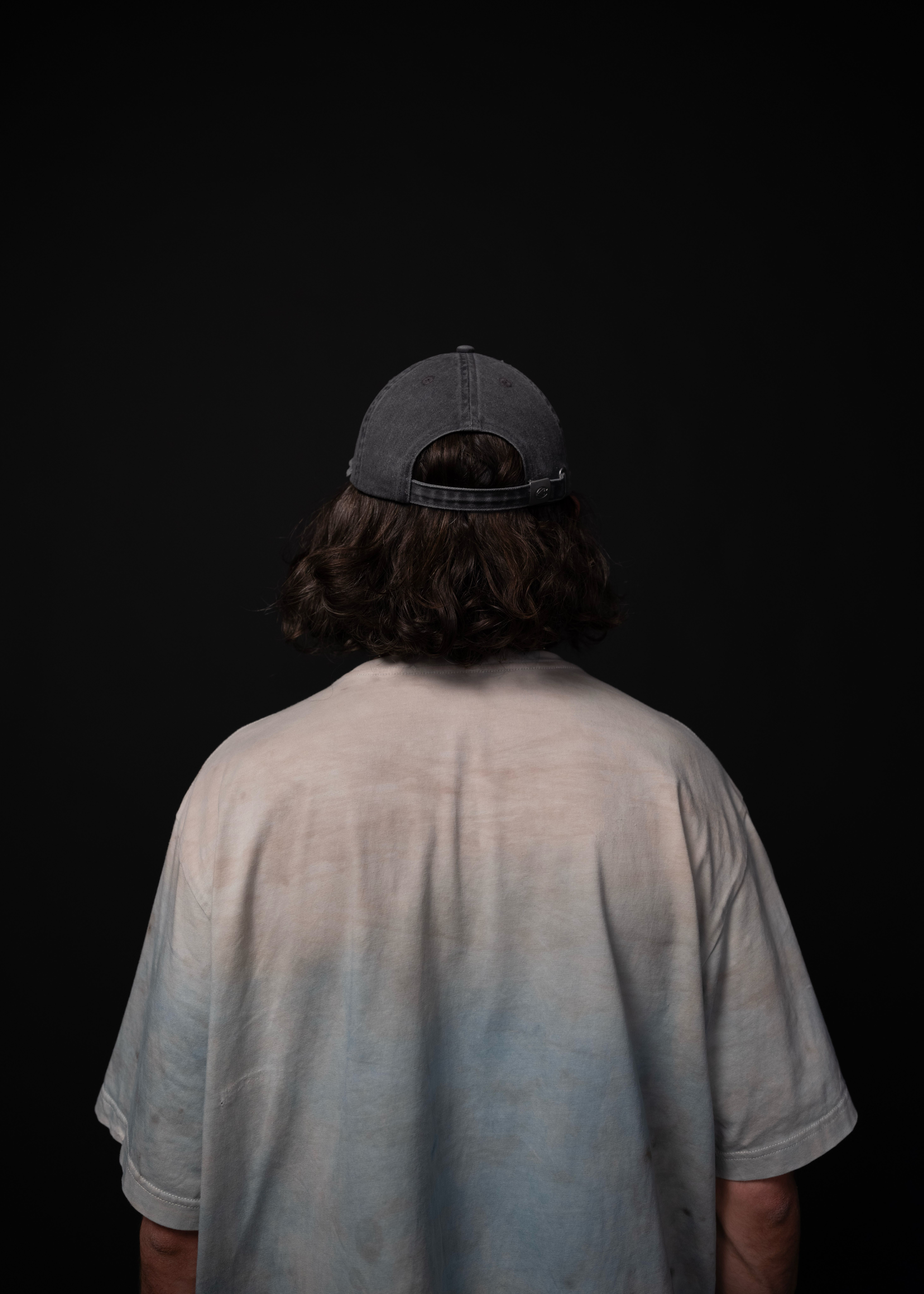 indigo-dyed t-shirt with rust print - state of the island