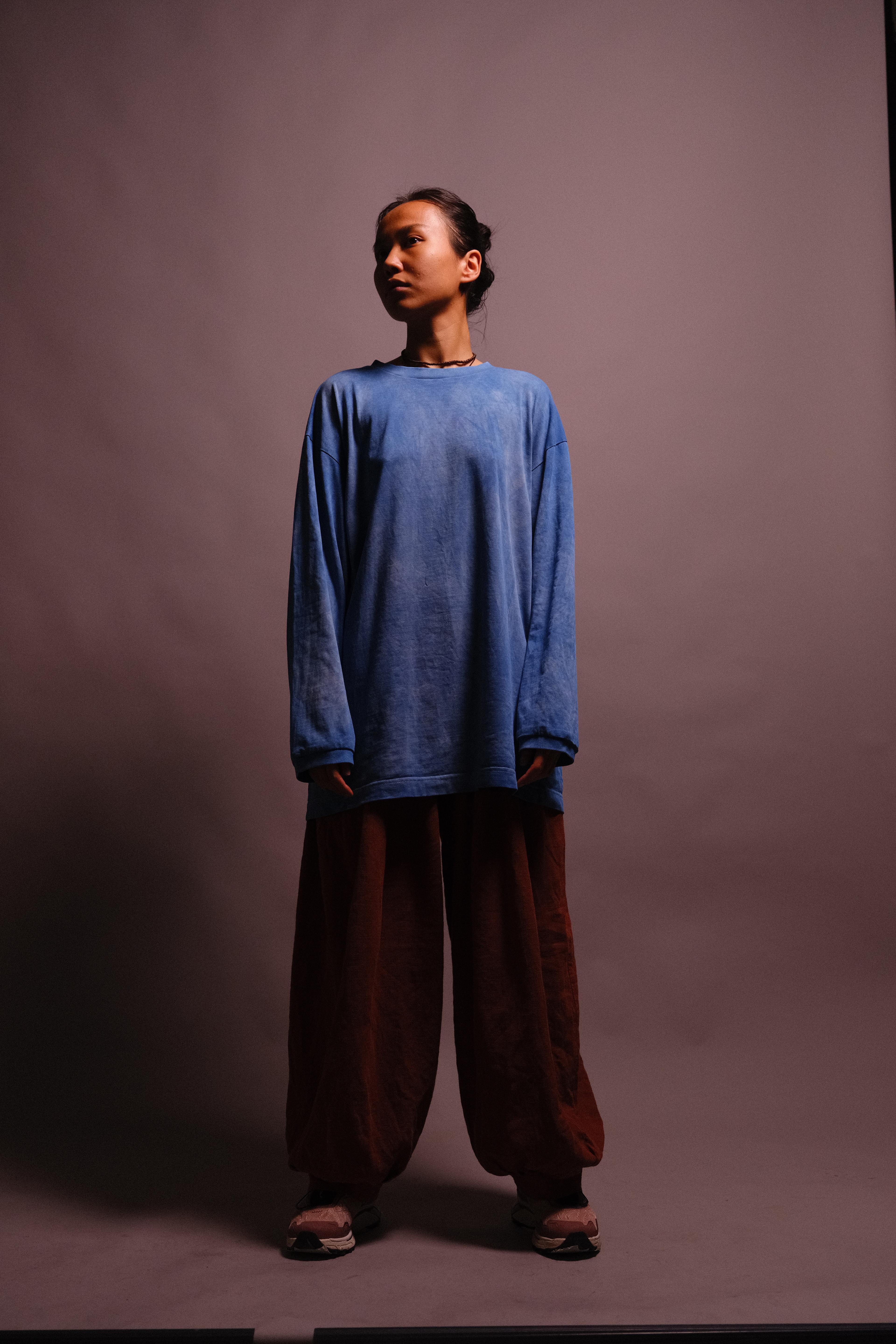 indigo-dyed long sleeve t-shirt - state of the island