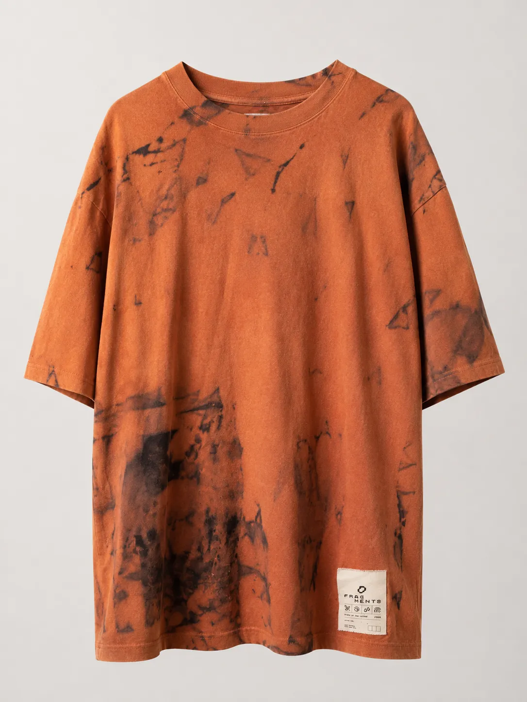 t-shirt with layered natural dye - rust over madder - state of the island