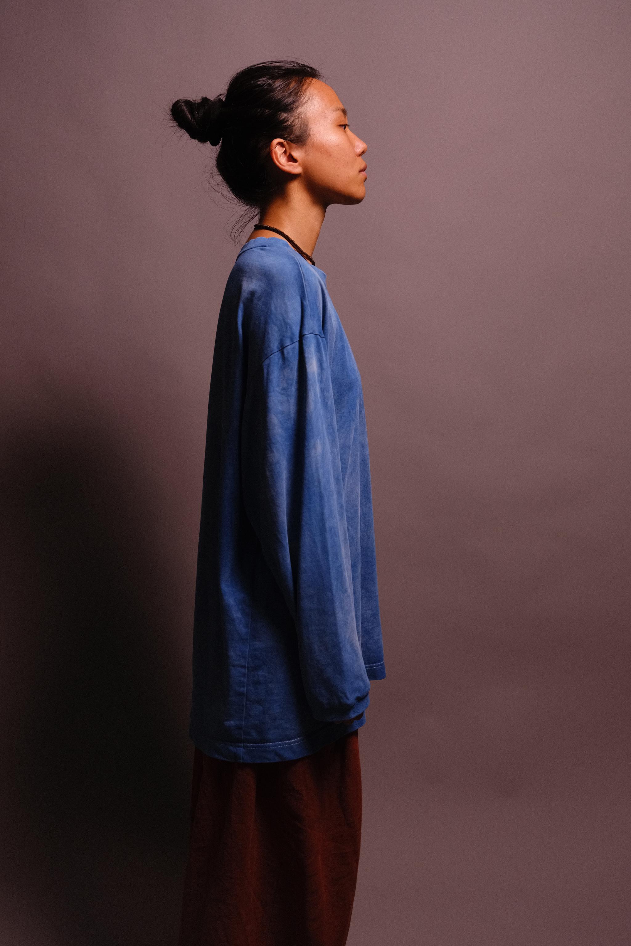 indigo-dyed long sleeve t-shirt - state of the island