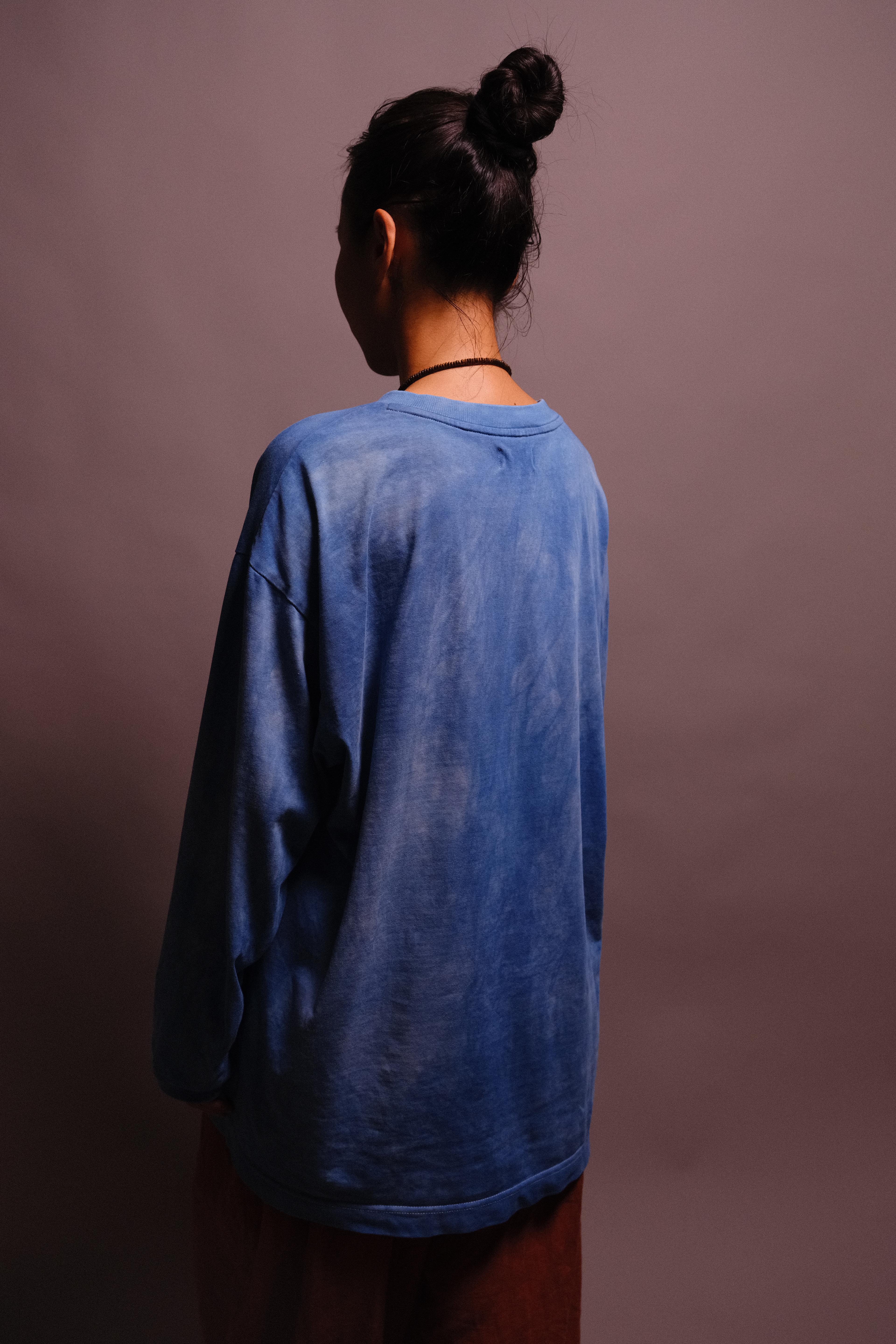 indigo-dyed long sleeve t-shirt - state of the island