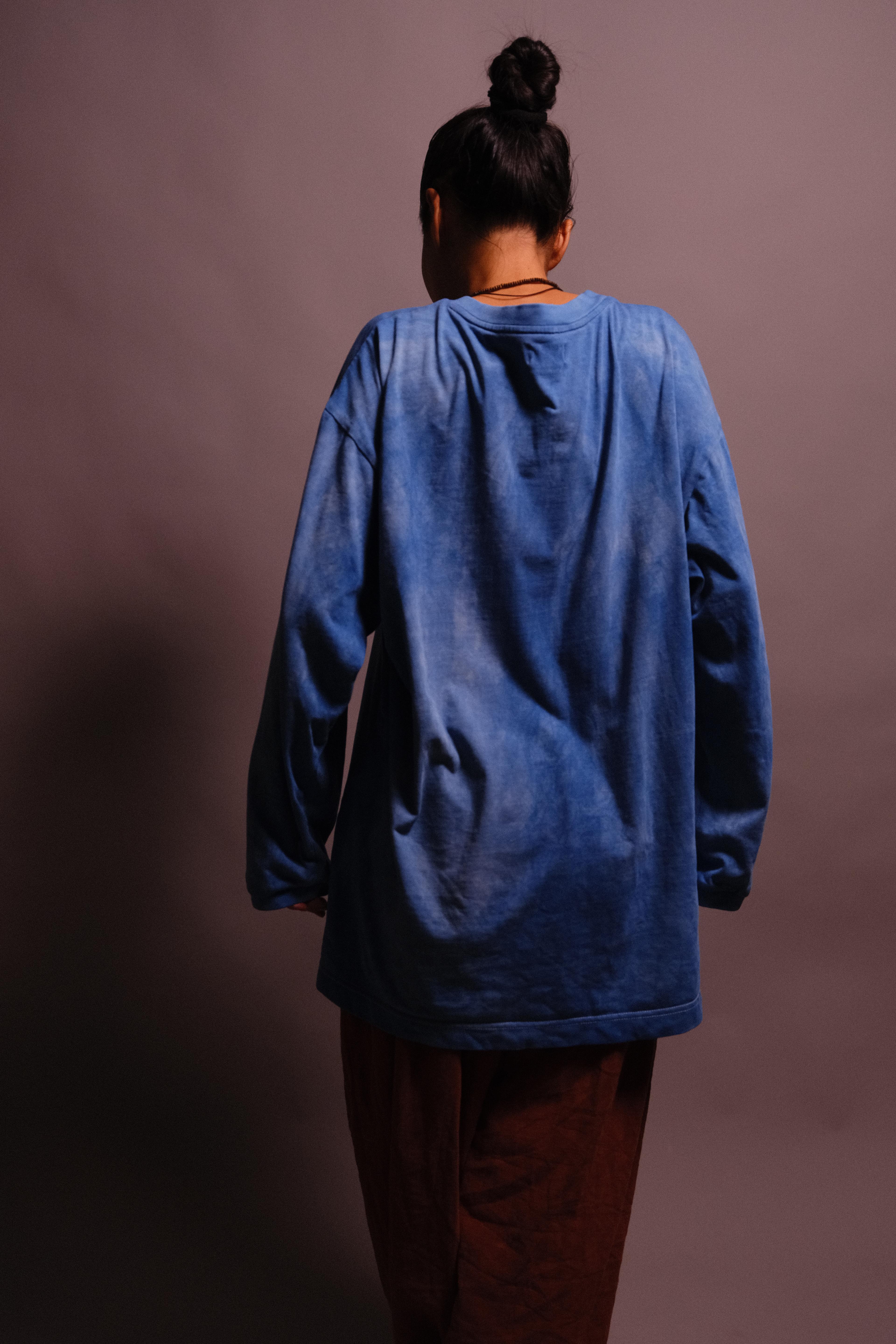 indigo-dyed long sleeve t-shirt - state of the island
