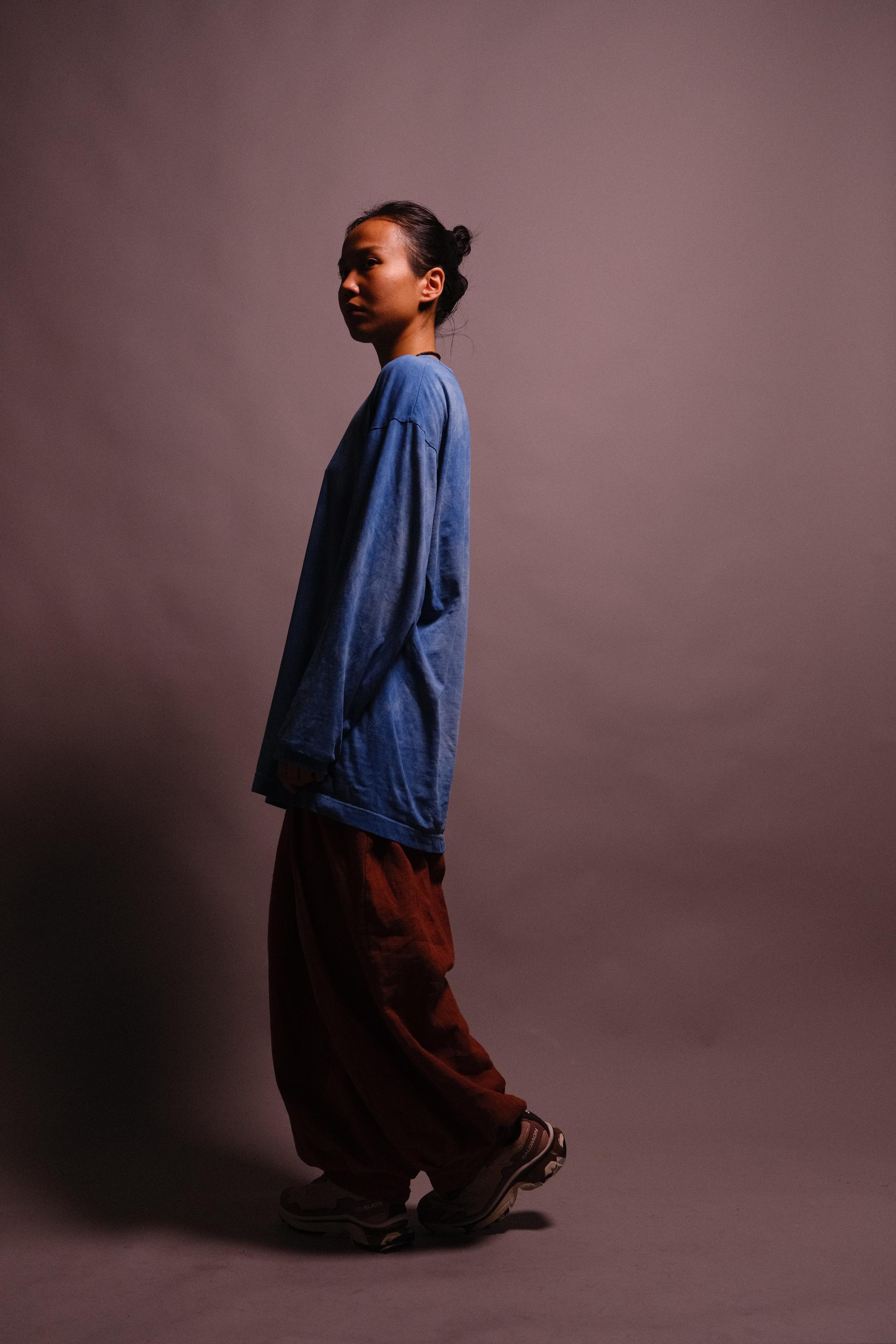 indigo-dyed long sleeve t-shirt - state of the island