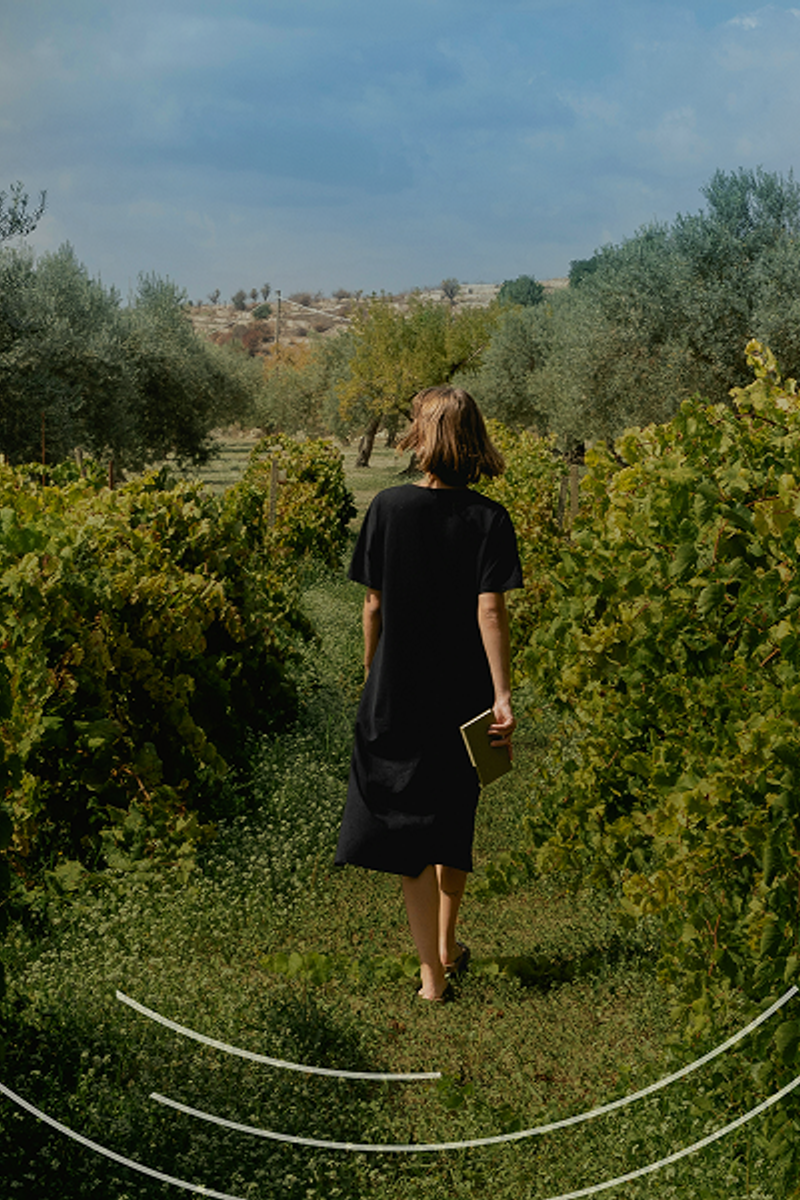 Woman walking in the forest