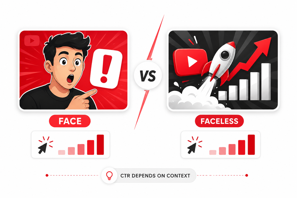 Faceless vs Face-Based YouTube Thumbnails: Which Drives More Clicks?