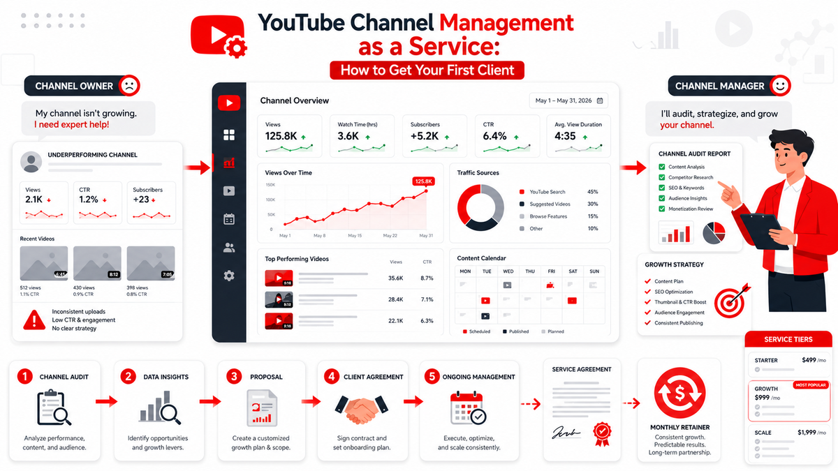 YouTube Channel Management as a Service: How to Get Your First Client