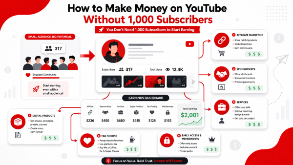 How to Make Money on YouTube Without 1,000 Subscribers