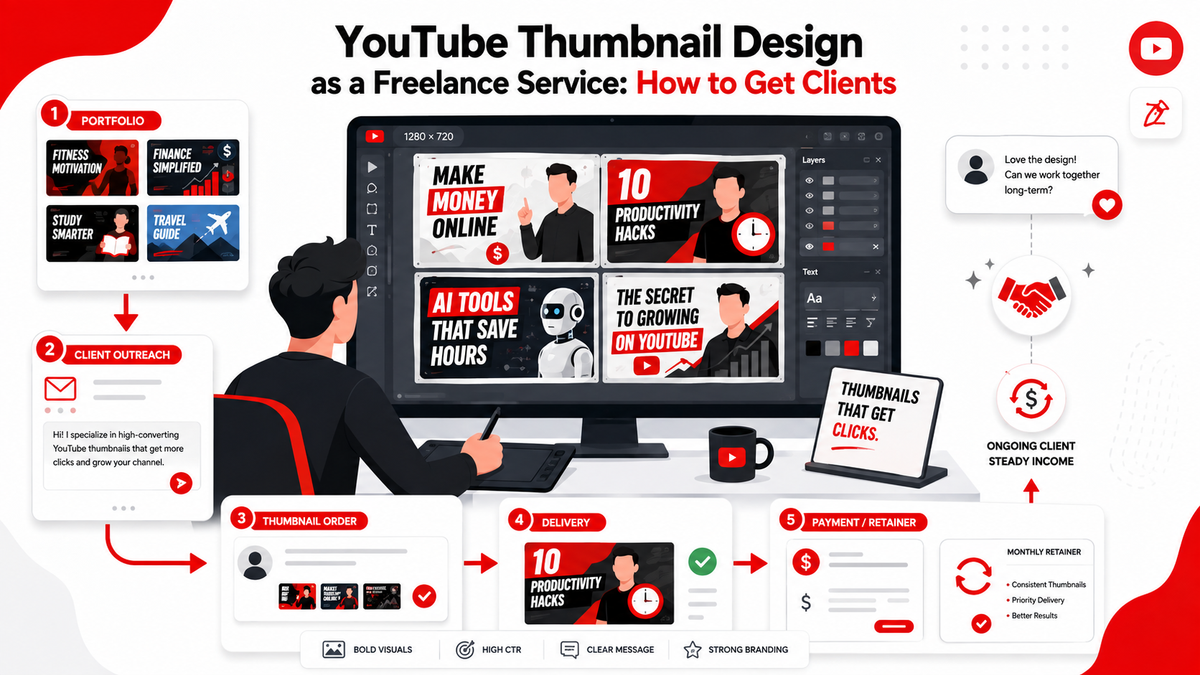 YouTube Thumbnail Design as a Freelance Service: How to Get Clients