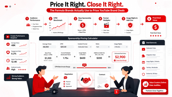 How to Price a YouTube Brand Deal (The Formula Brands Actually Use)