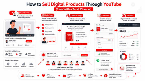 How to Sell Digital Products Through YouTube (Even With a Small Channel)