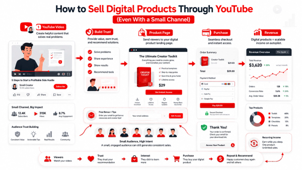 How to Sell Digital Products Through YouTube (Even With a Small Channel)