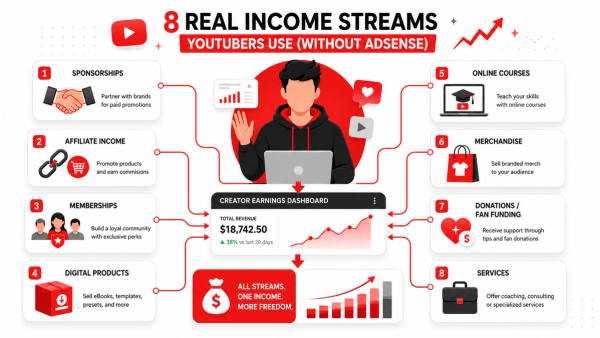 How YouTubers Make Money Without AdSense (8 Real Income Streams)