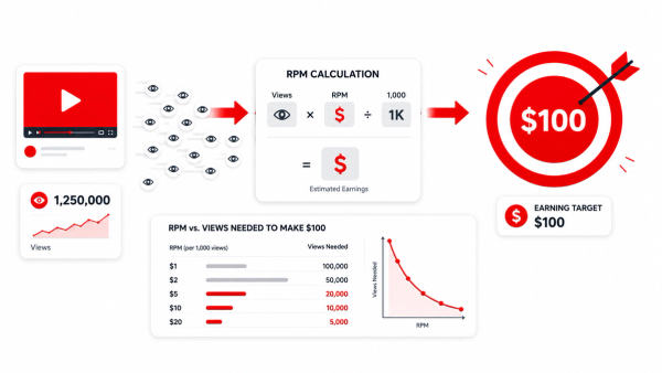 How Many Views Do You Need to Make $100 on YouTube?
