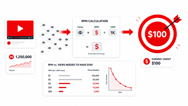 How Many Views Do You Need to Make $100 on YouTube?