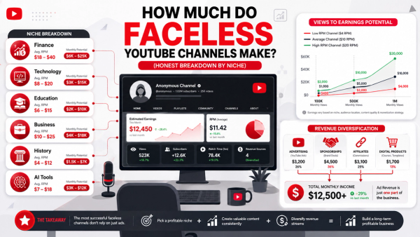 How Much Do Faceless YouTube Channels Make? (Honest Breakdown by Niche)