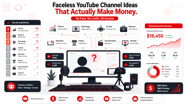 Faceless YouTube Channel Ideas That Actually Make Money