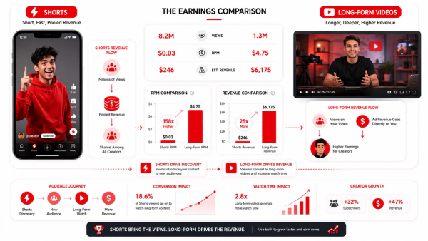 YouTube Shorts vs Long-Form Videos: Which Makes More Money?