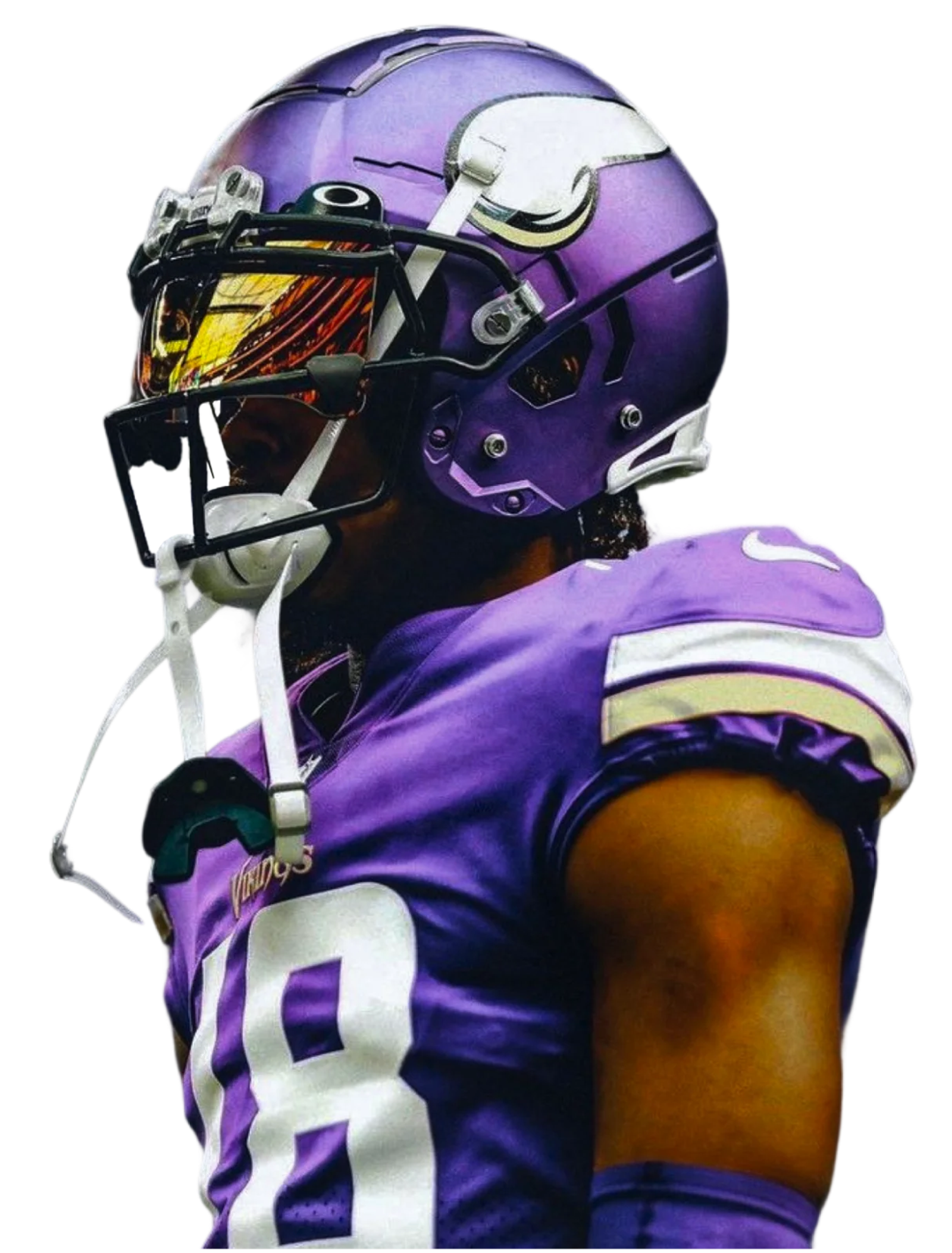 Justin Jefferson in his Vikings helmet