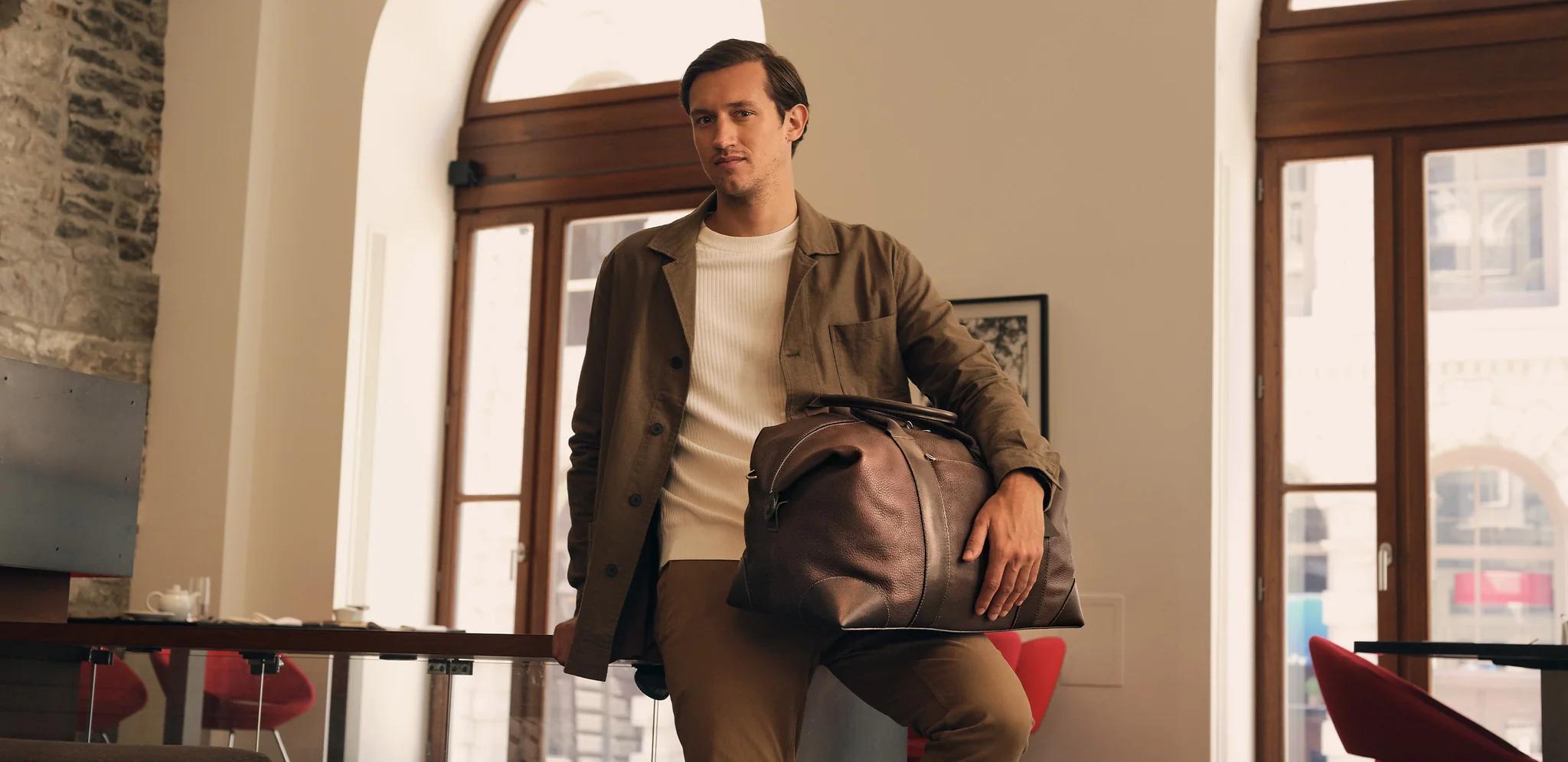 Man with Daveed Bag