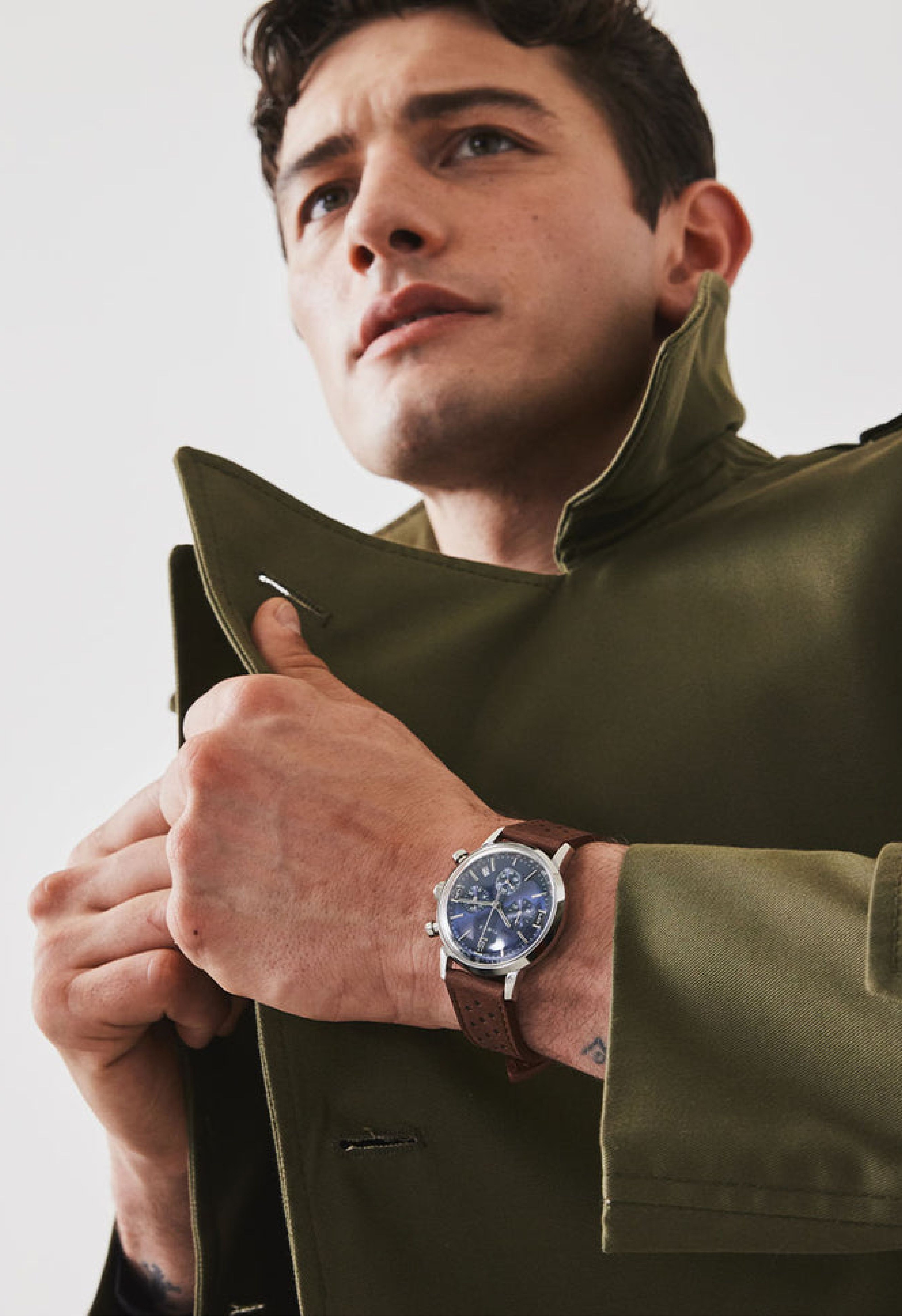 Model wearing a Timex watch