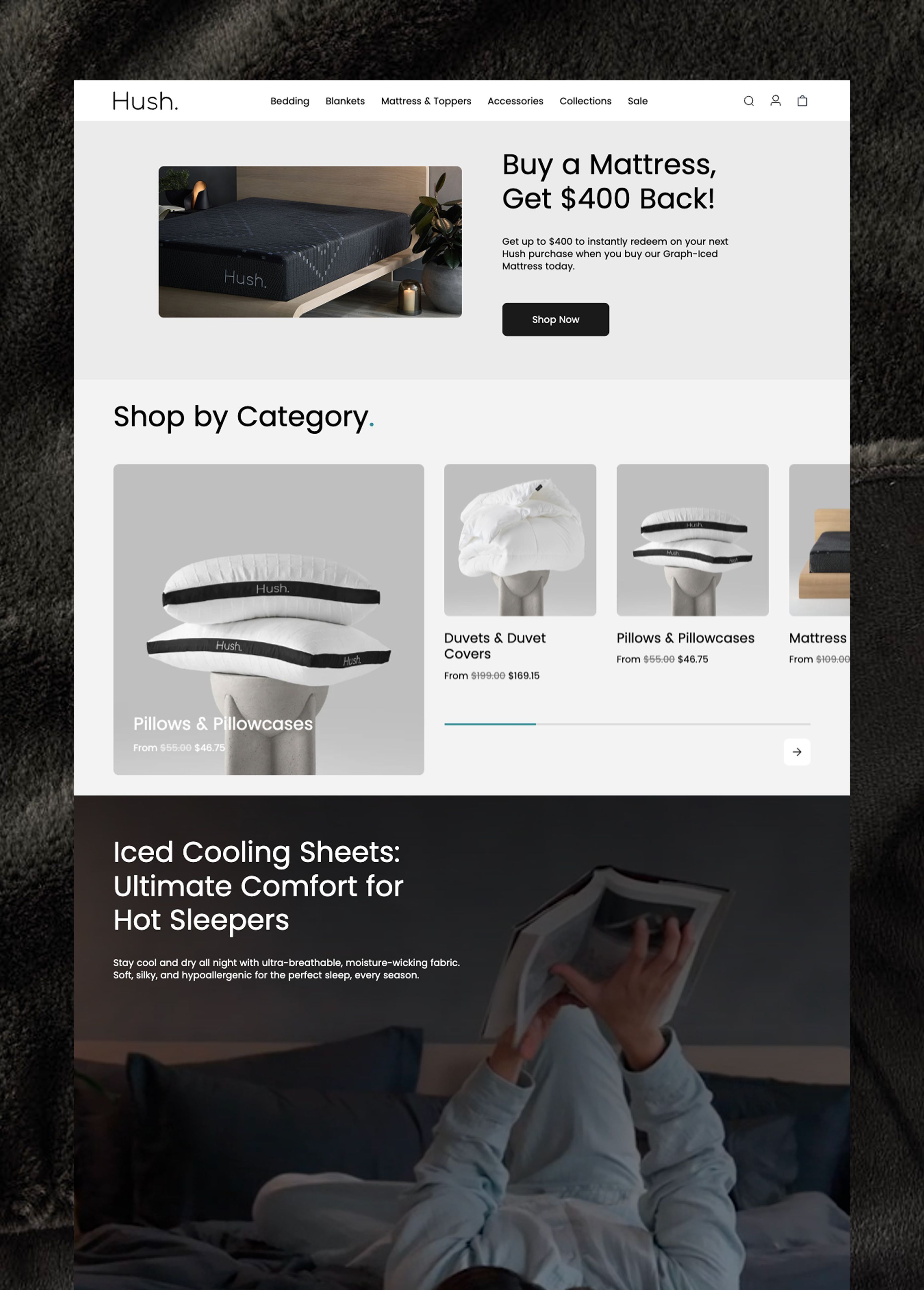Screenshot of Hush Desktop Website