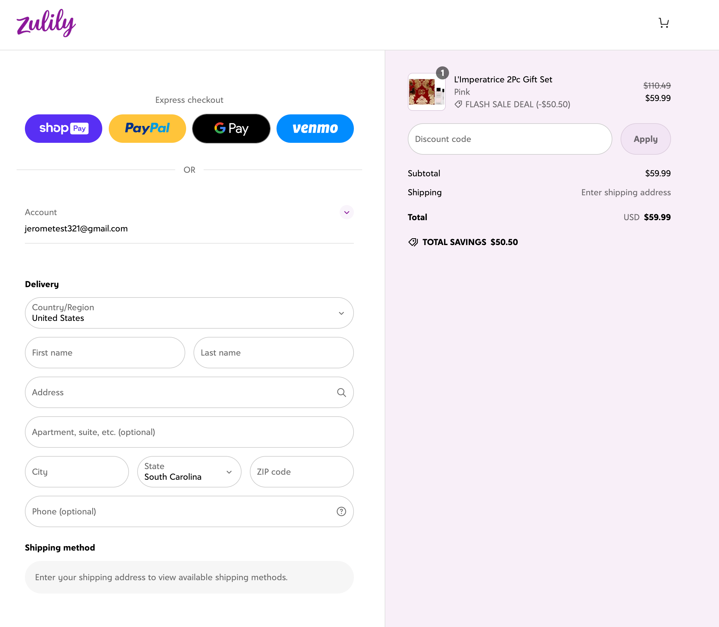 Checkout Page