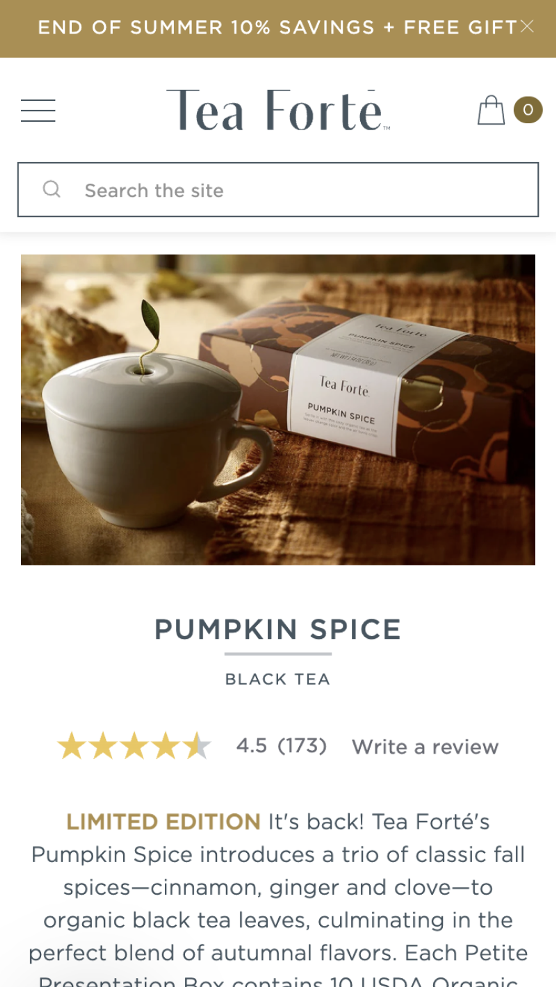 Tea forte homepage