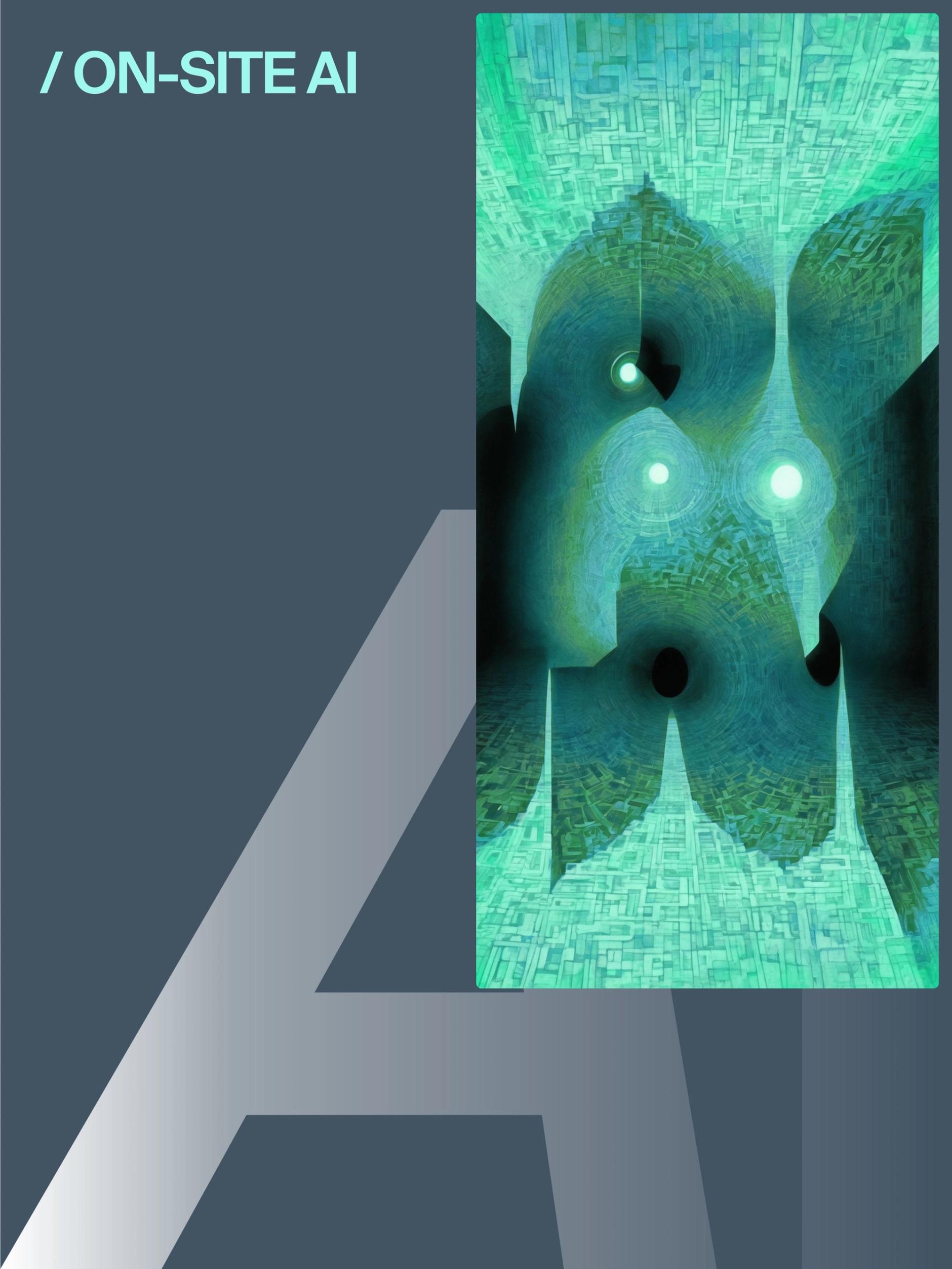 On-site AI with abstract green imagery