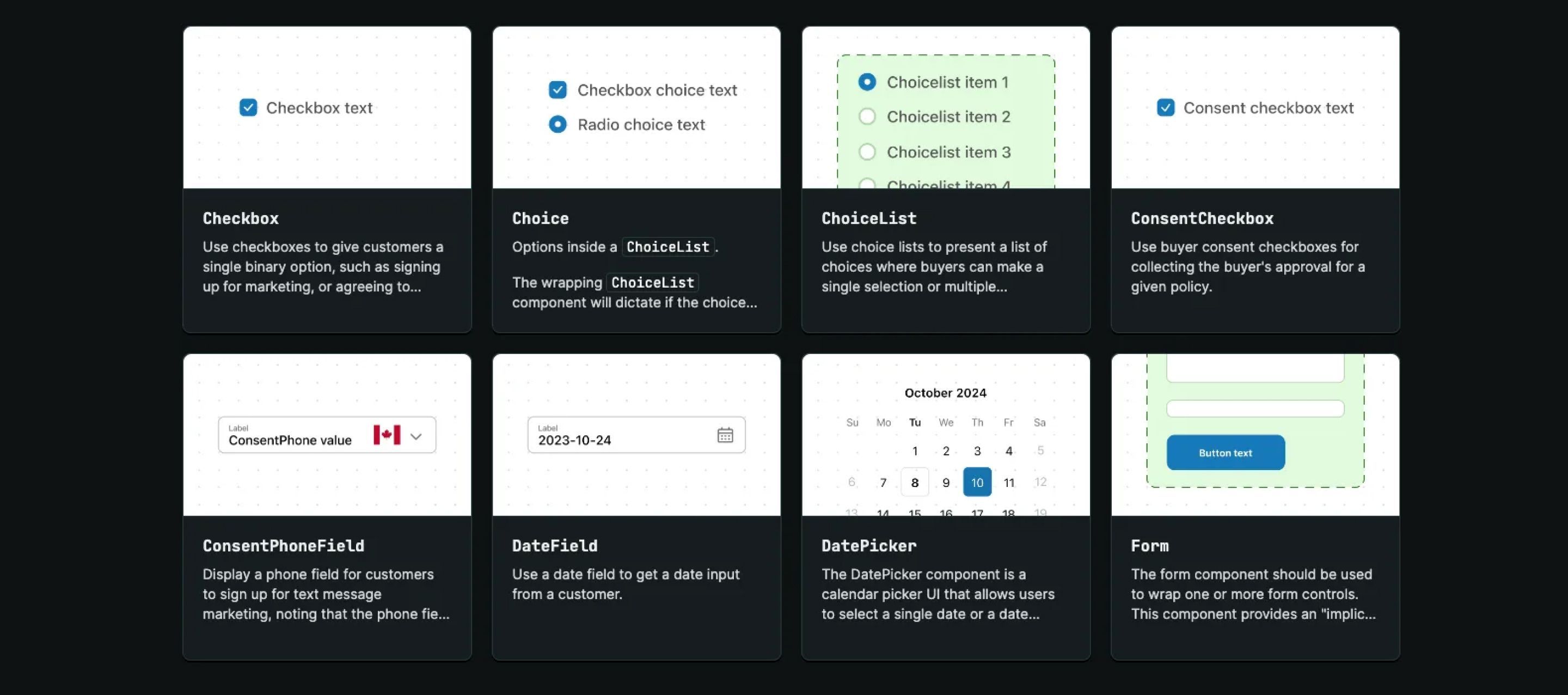 A screenshot of some of the available Checkout extensions
