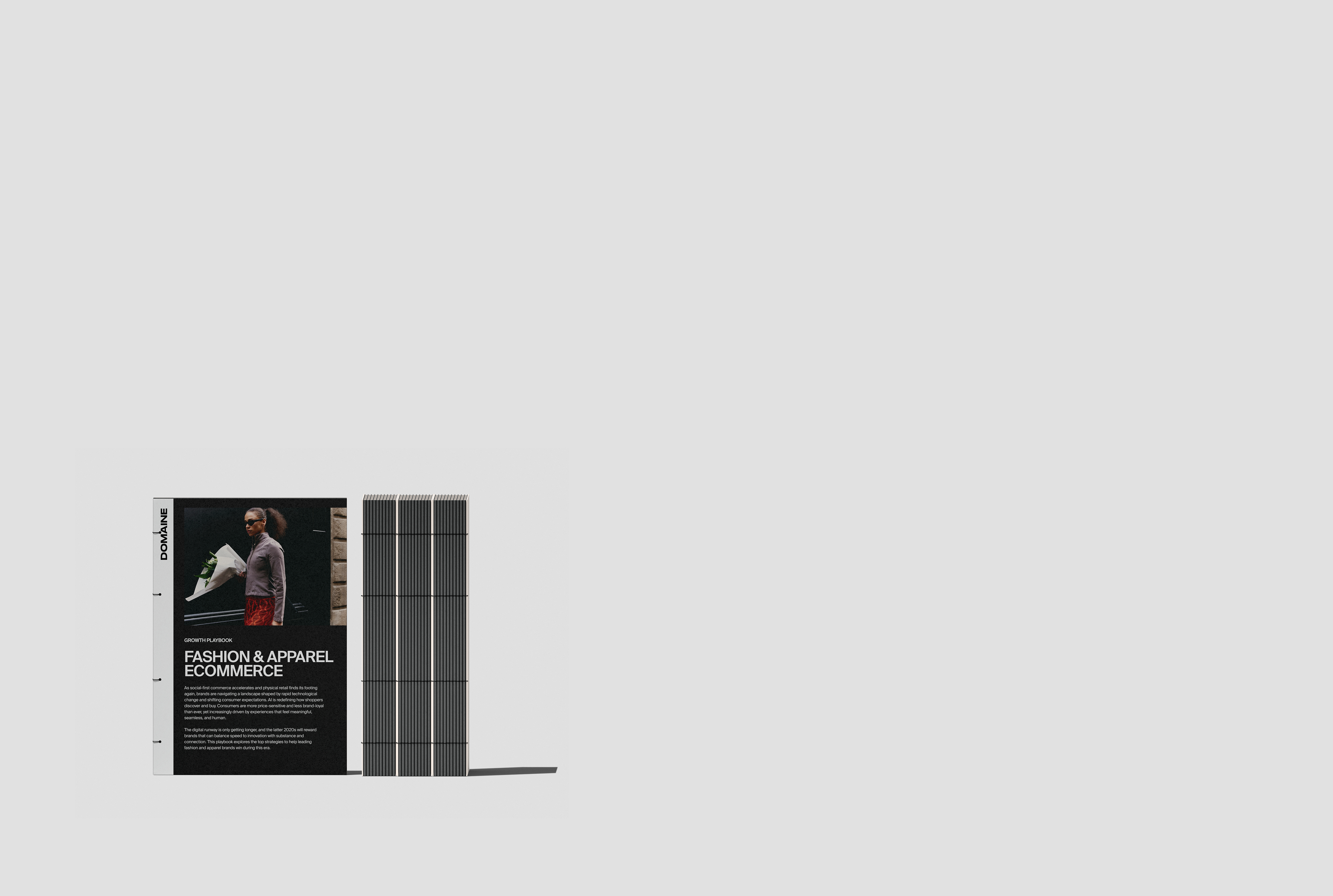 Mockup of fashion whitepaper on a grey background