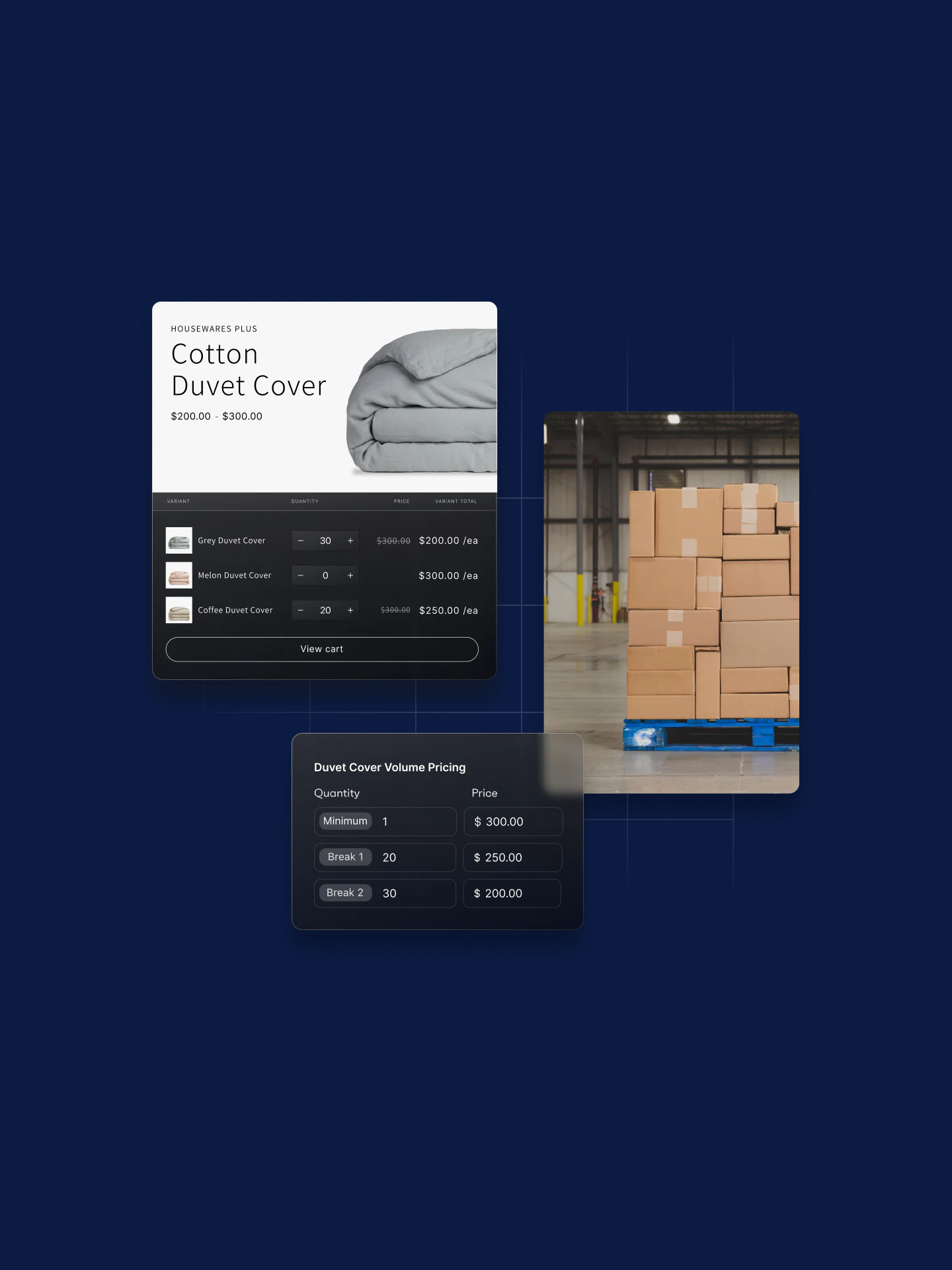 Some modules from Shopify's B2B interface