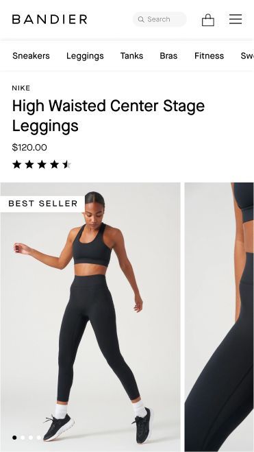 Product Detail Page of leggings
