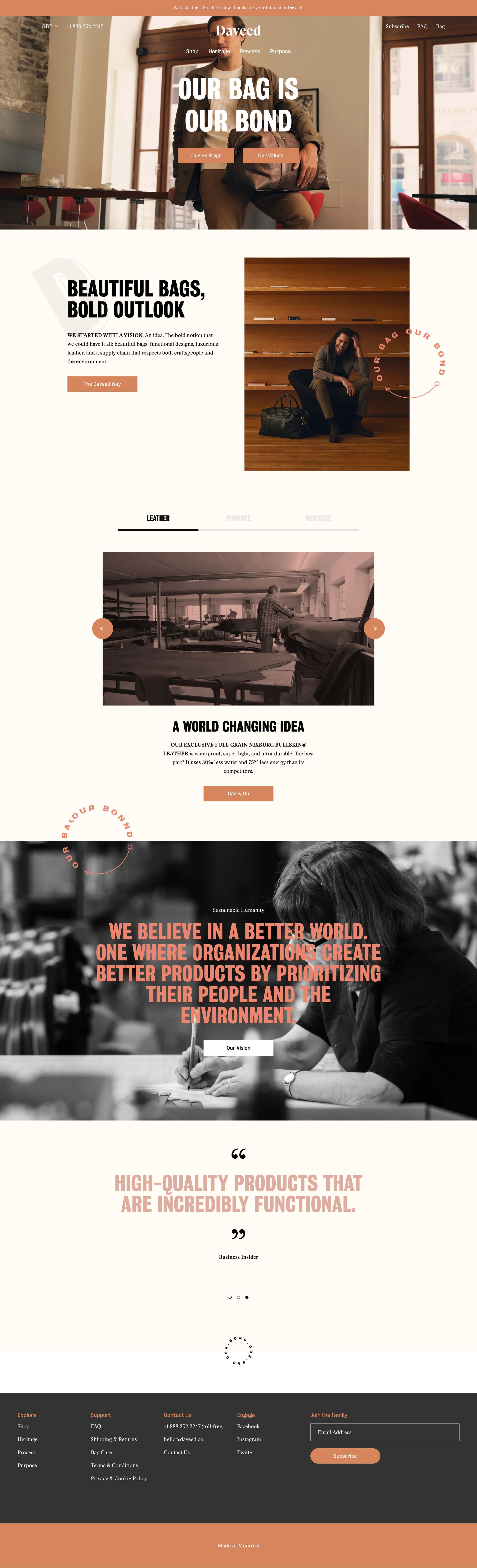 Homepage of Daveed