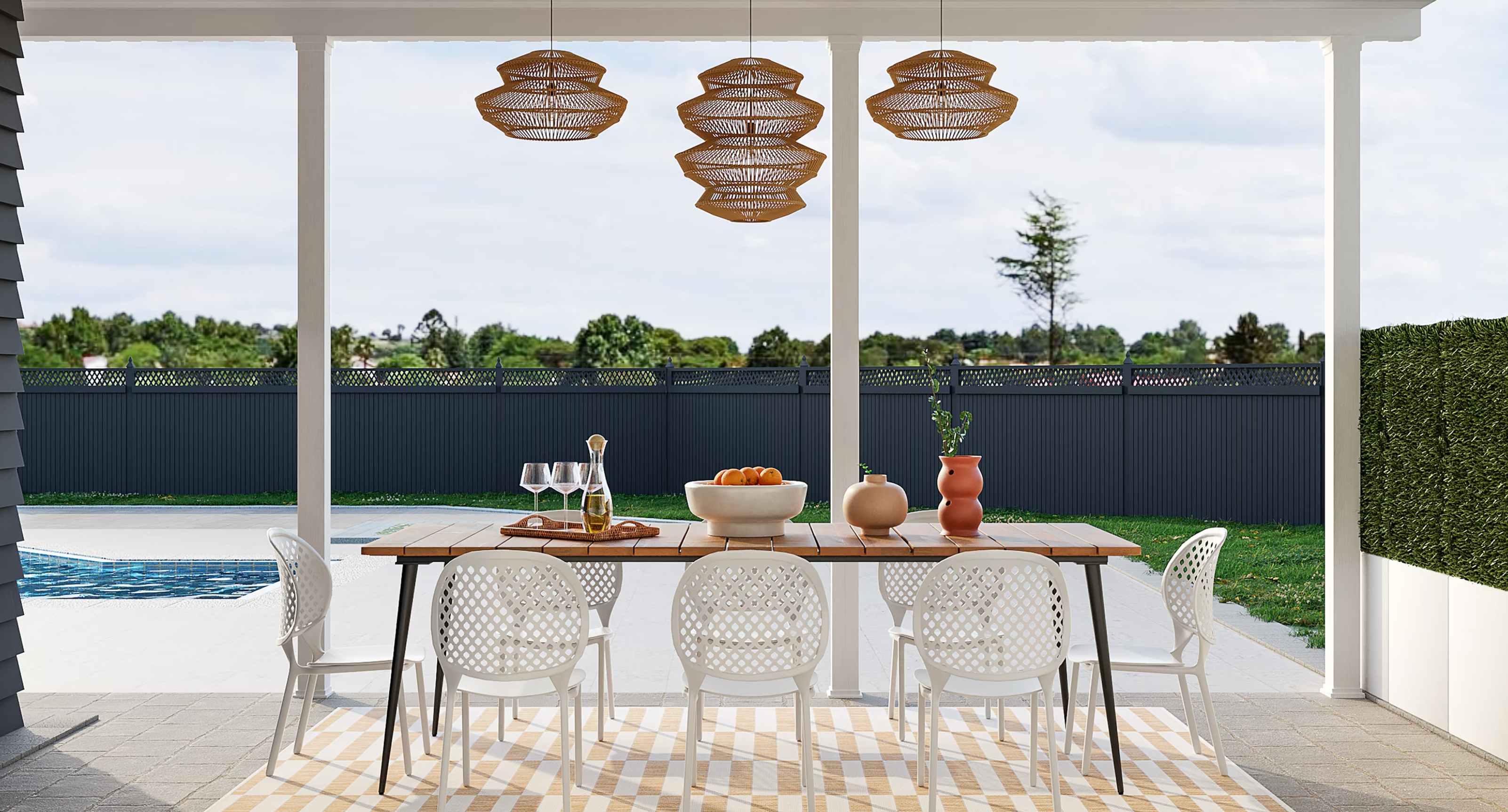 Patio with tables
