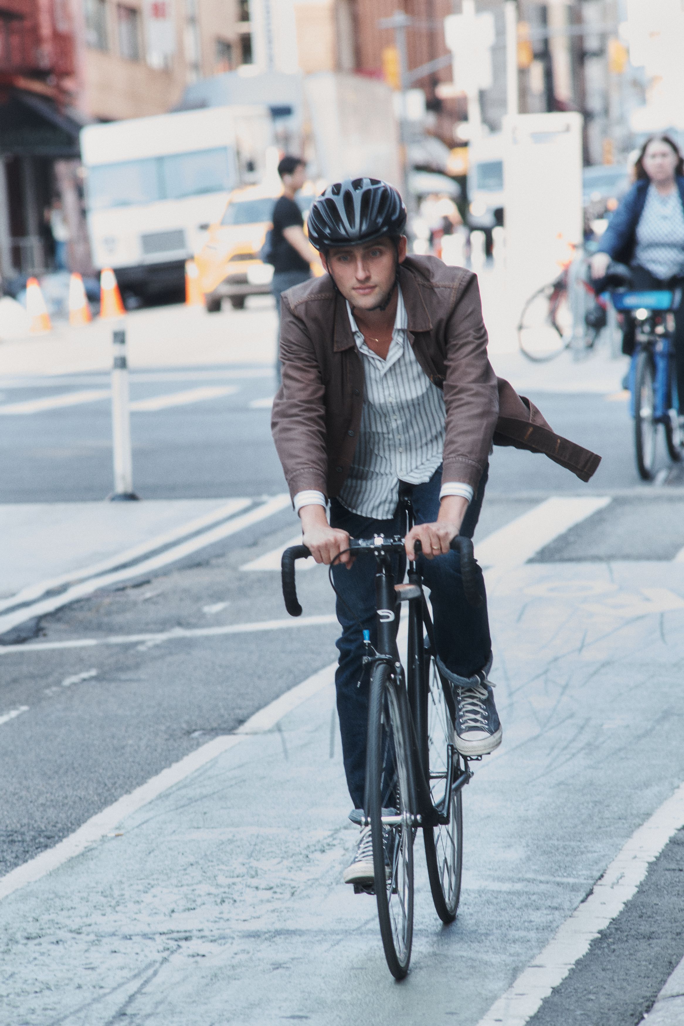 Milo biking to work