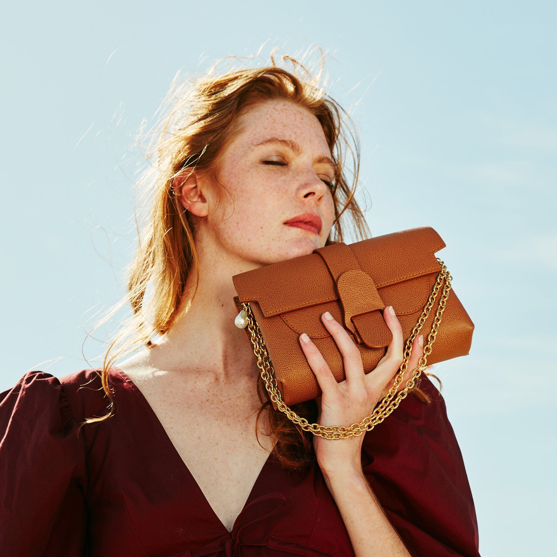Model with Brown Bag