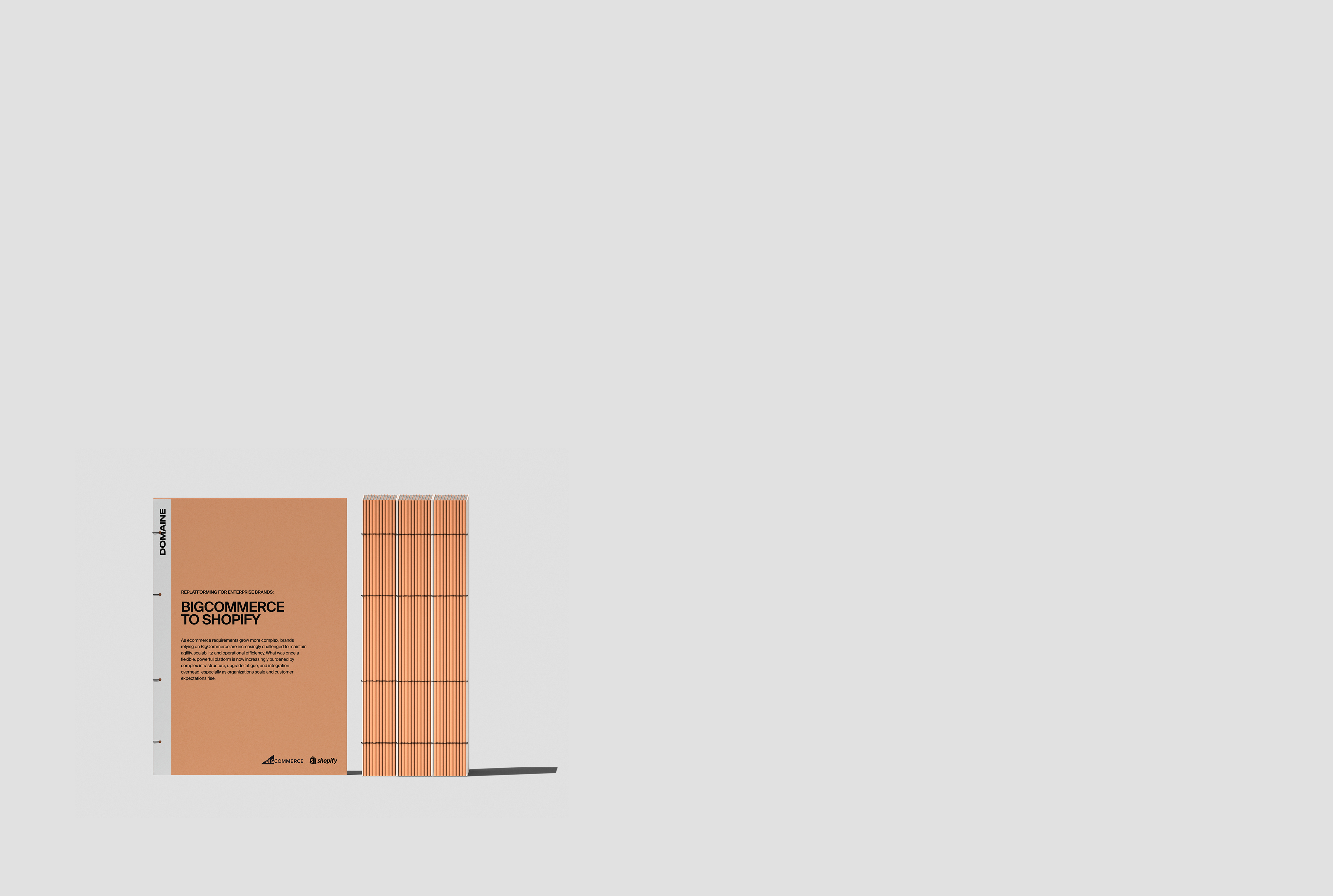 Mockup of the BigCommerce whitepaper on a grey background